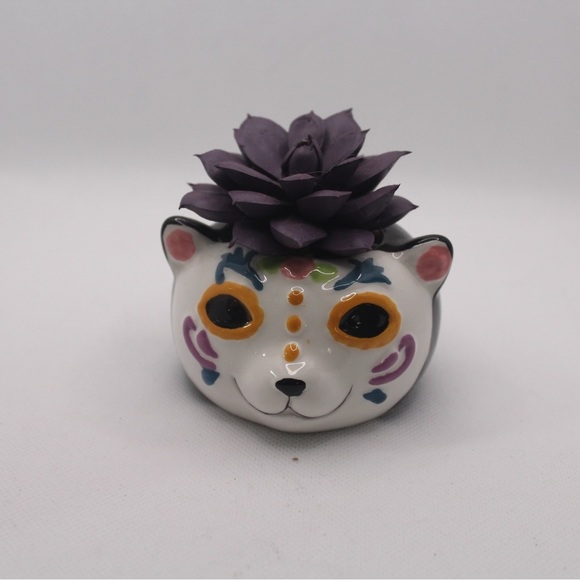 Hot Topic Other - 💀 NWOT Halloween Faux Planter with Purple Succulent